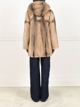 The Louisa Hooded Vertical Mink Fur Jacket