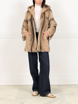 The Louisa Hooded Vertical Mink Fur Jacket
