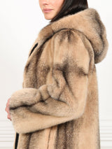 The Louisa Hooded Vertical Mink Fur Jacket