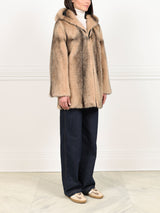 The Louisa Hooded Vertical Mink Fur Jacket