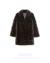 The Kristina Horizontal Mink Fur Coat With Notch Collar