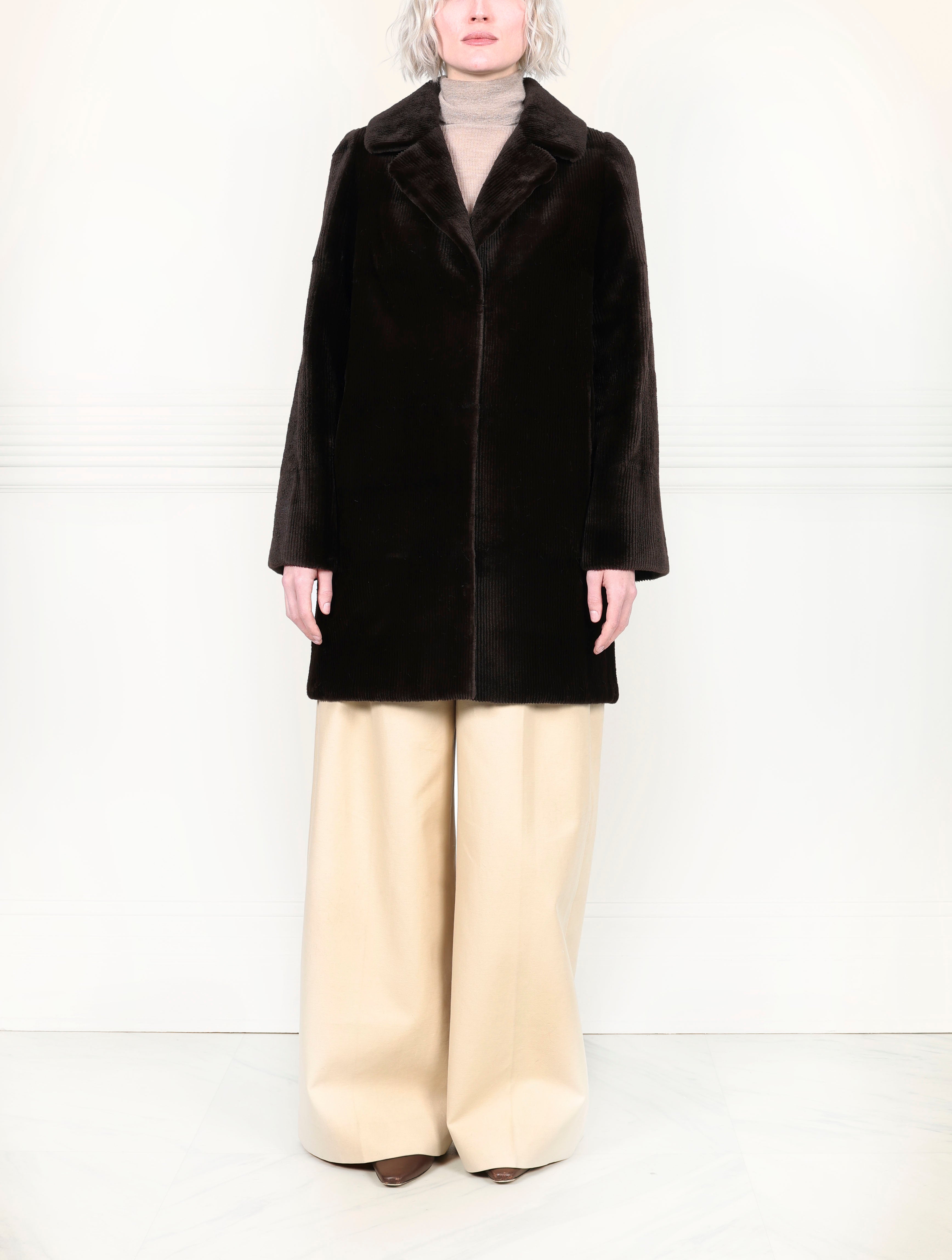 The Corduroy Sheared Mink Coat