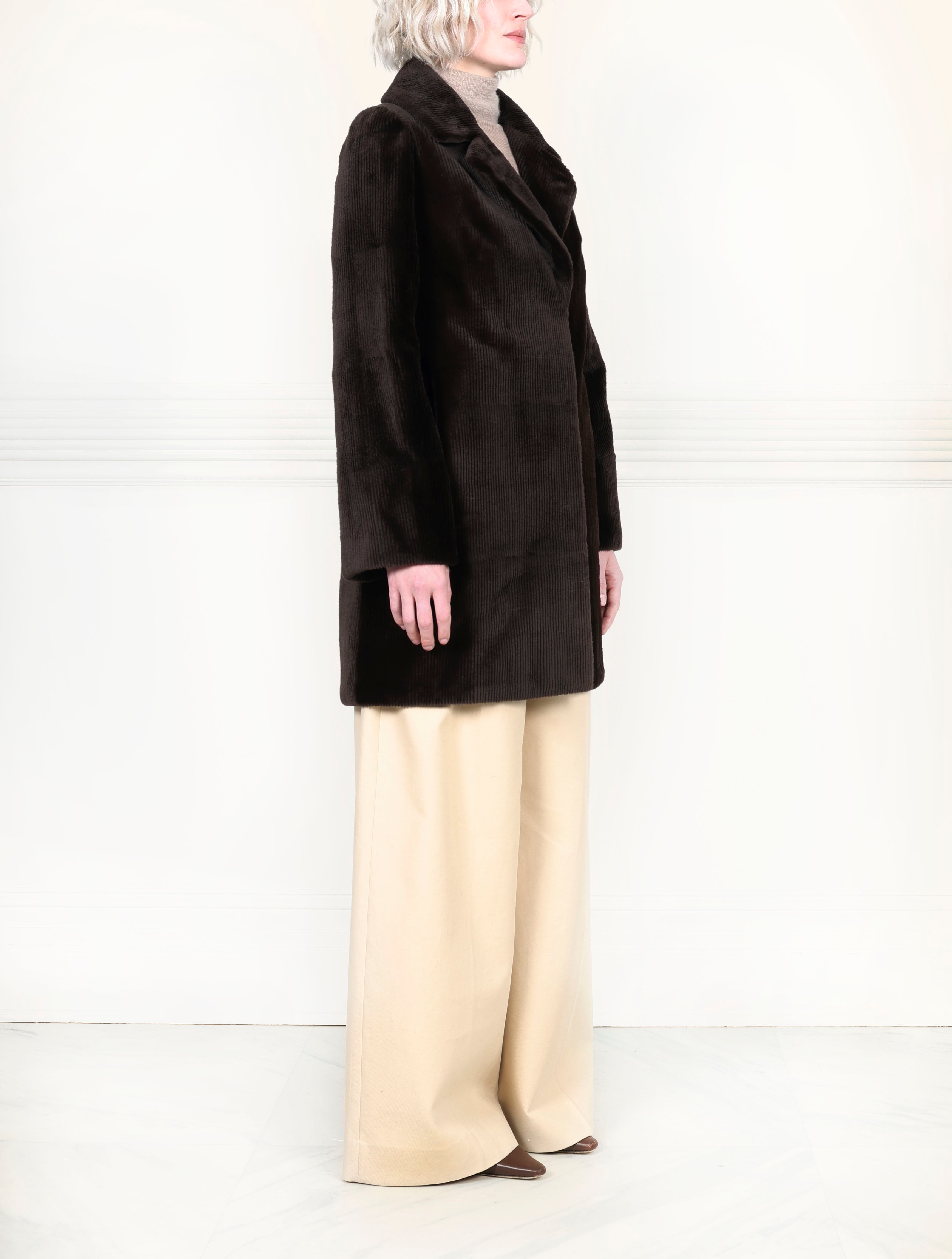 The Corduroy Sheared Mink Coat