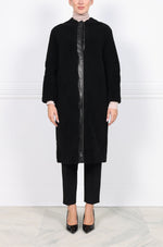 Crew Neck Cocoon Shearling Oversized Coat