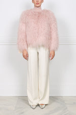 The Suzie Shearling Jacket in Pink