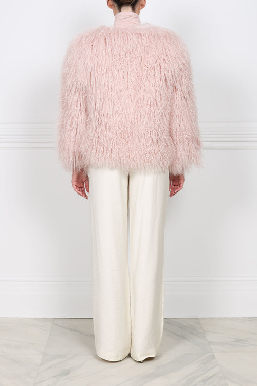 The Suzie Shearling Jacket in Pink