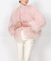 The Suzie Shearling Jacket in Pink