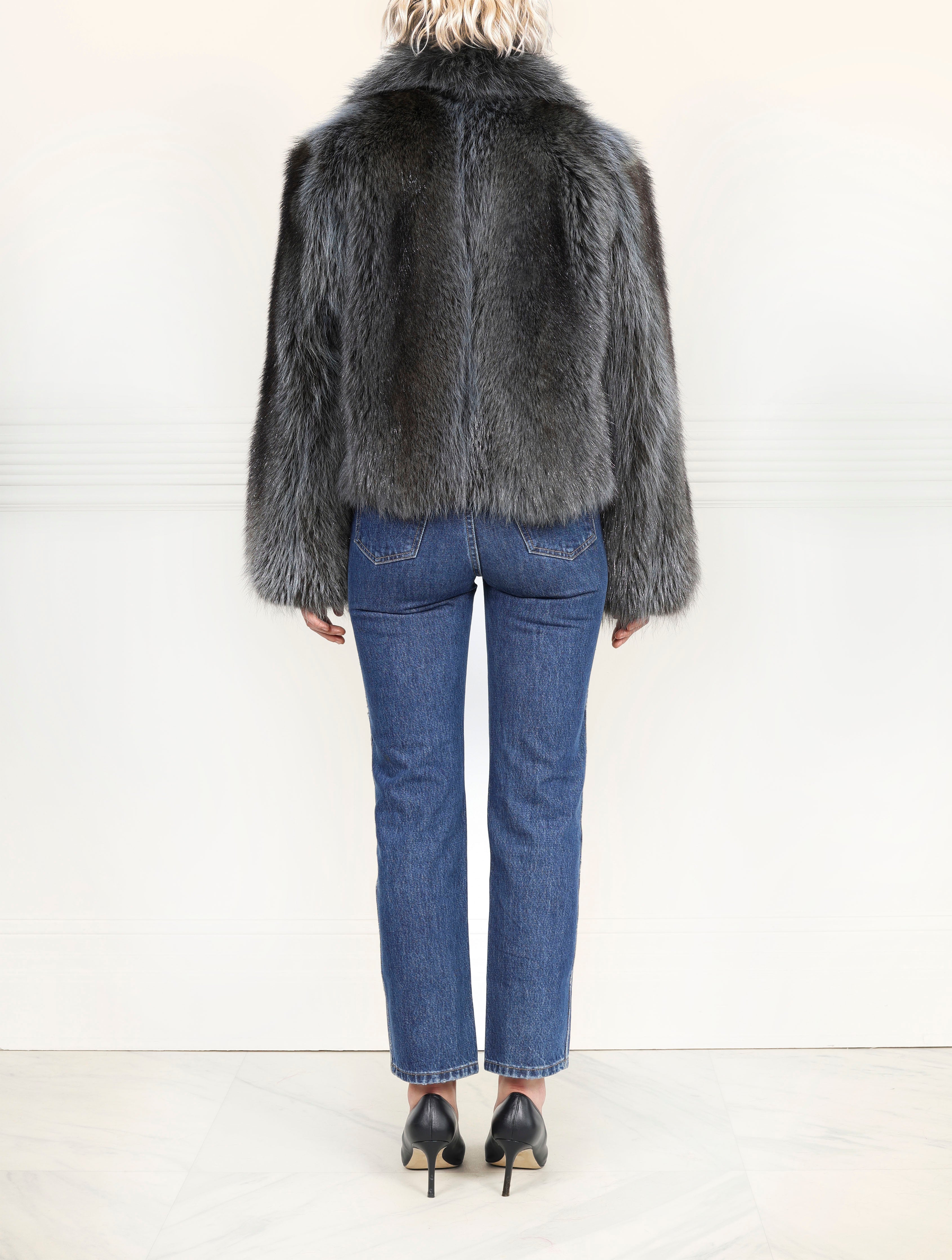 The Althea Fur Jacket in Grey