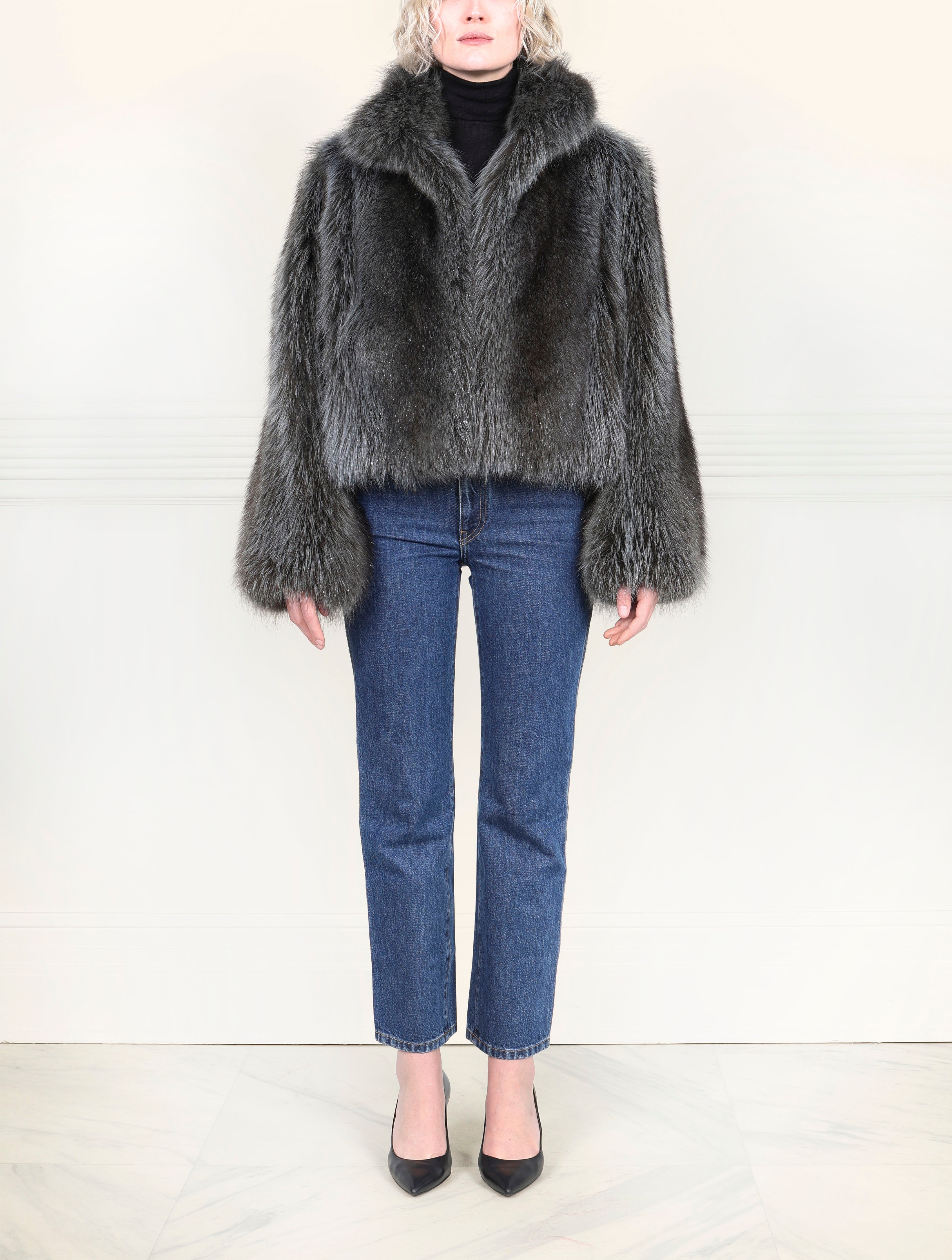 The Althea Fur Jacket in Grey