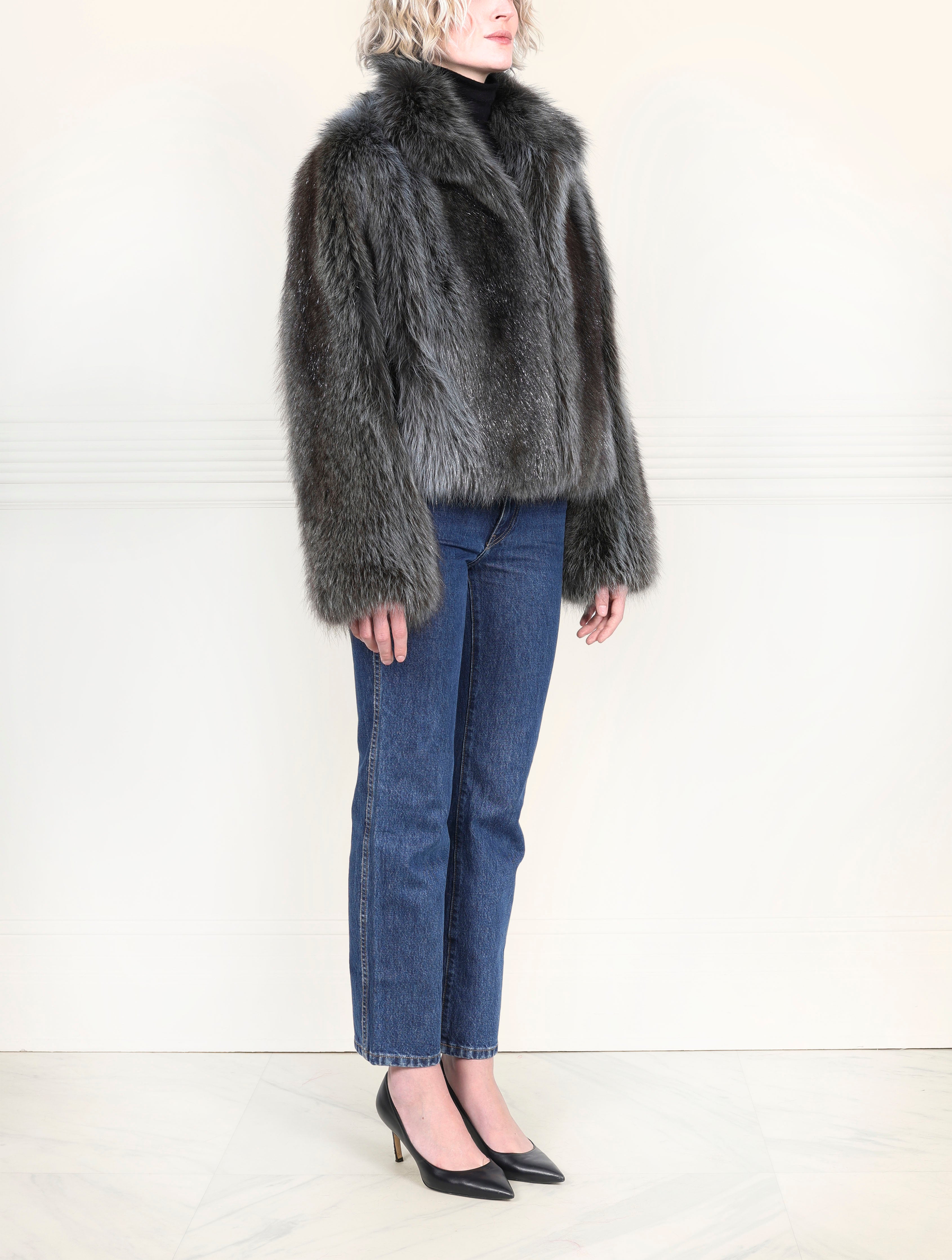 The Althea Fur Jacket in Grey