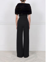 The Zola Mink Pull-Through Stole in Black
