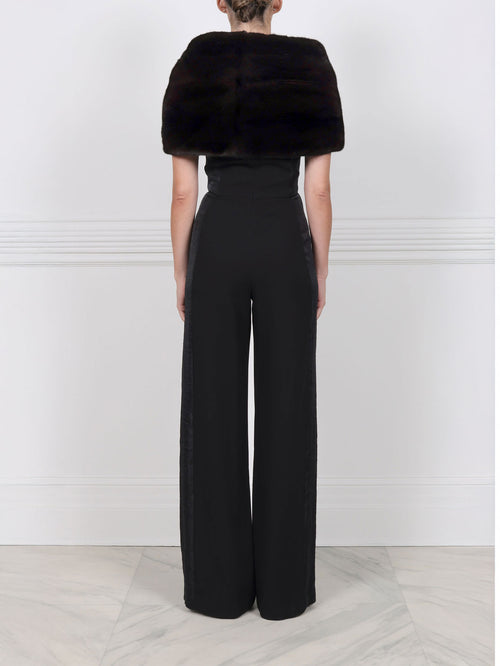 The Zola Mink Pull-Through Stole in Black
