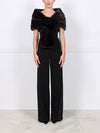 The Zola Mink Pull-Through Stole in Black