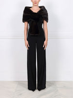 The Zola Mink Pull-Through Stole in Black