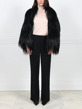 Tubular Long Hair Shearling Shrug