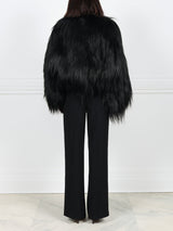 Tubular Long Hair Shearling Shrug