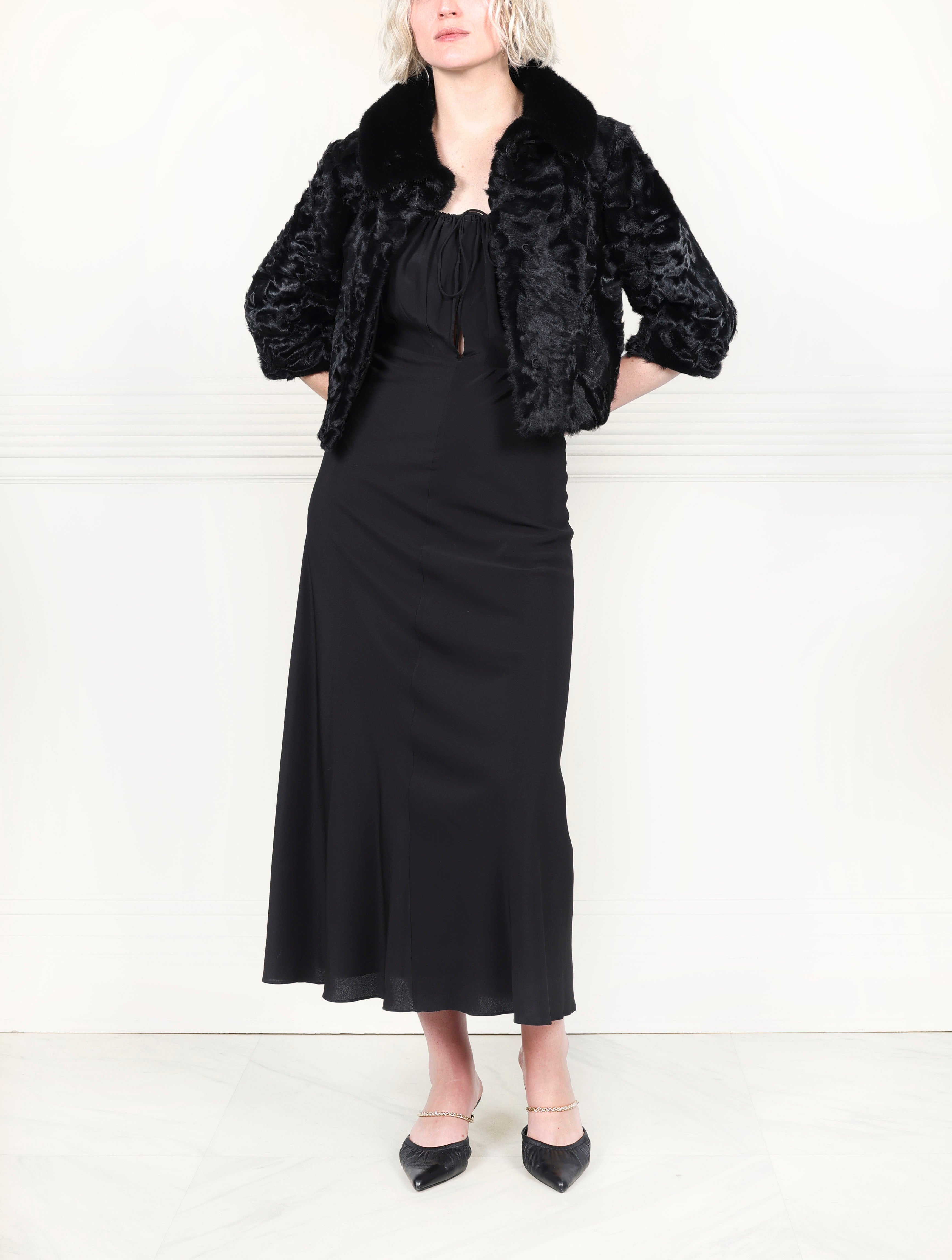 The Theo Crop Lamb and Mink Jacket