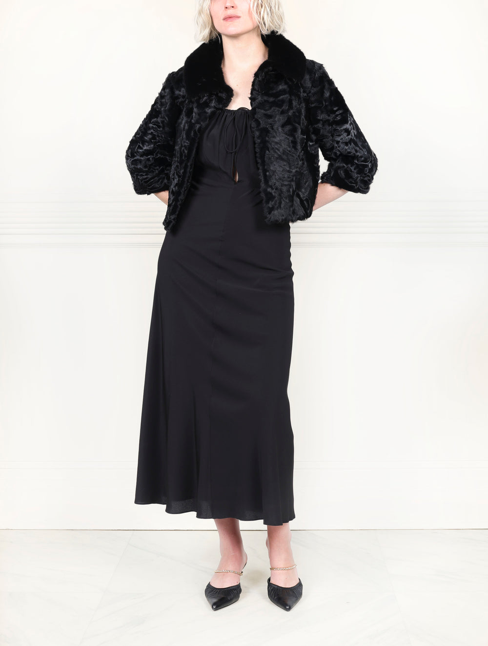 The Theo Crop Lamb and Mink Jacket