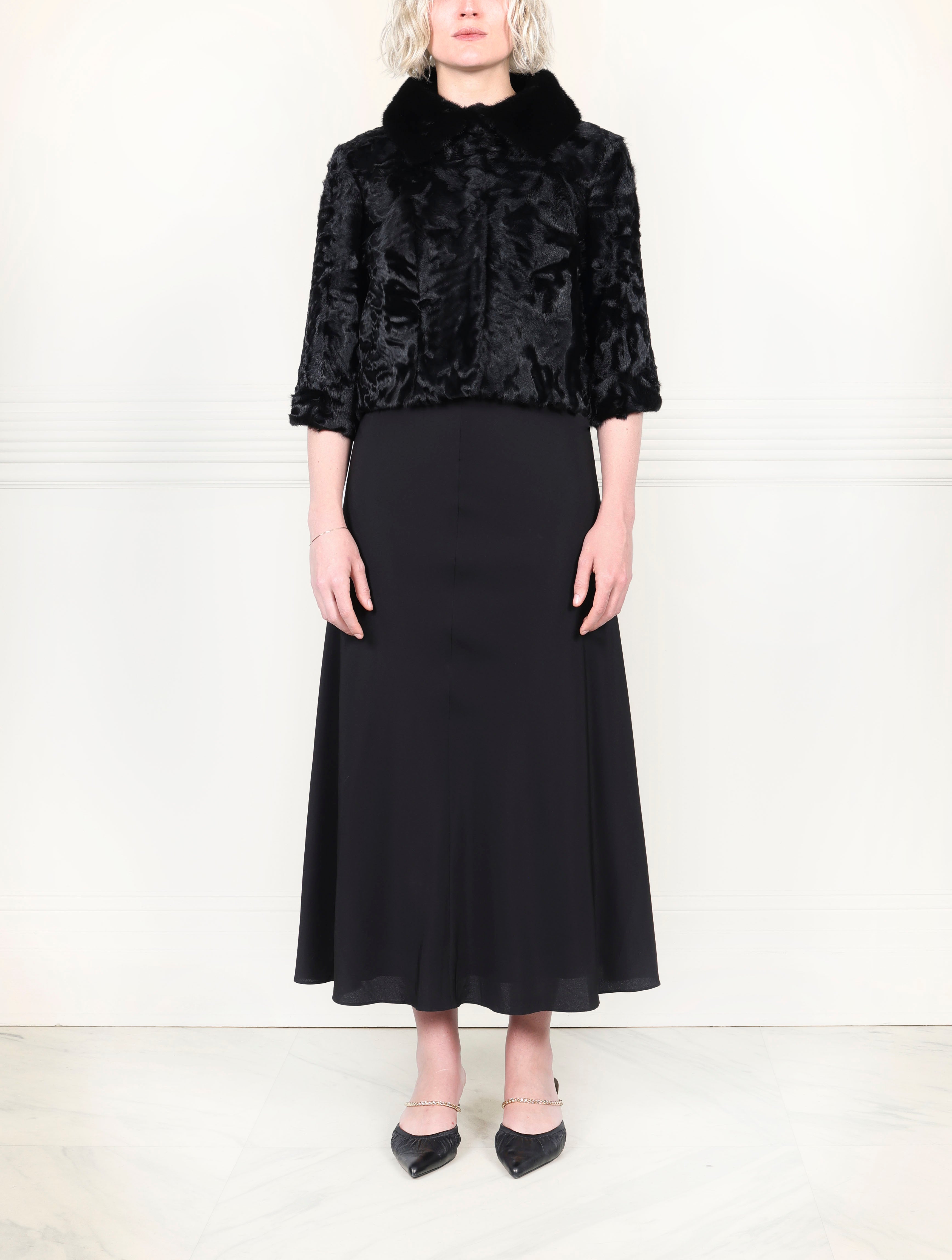The Theo Crop Lamb and Mink Jacket