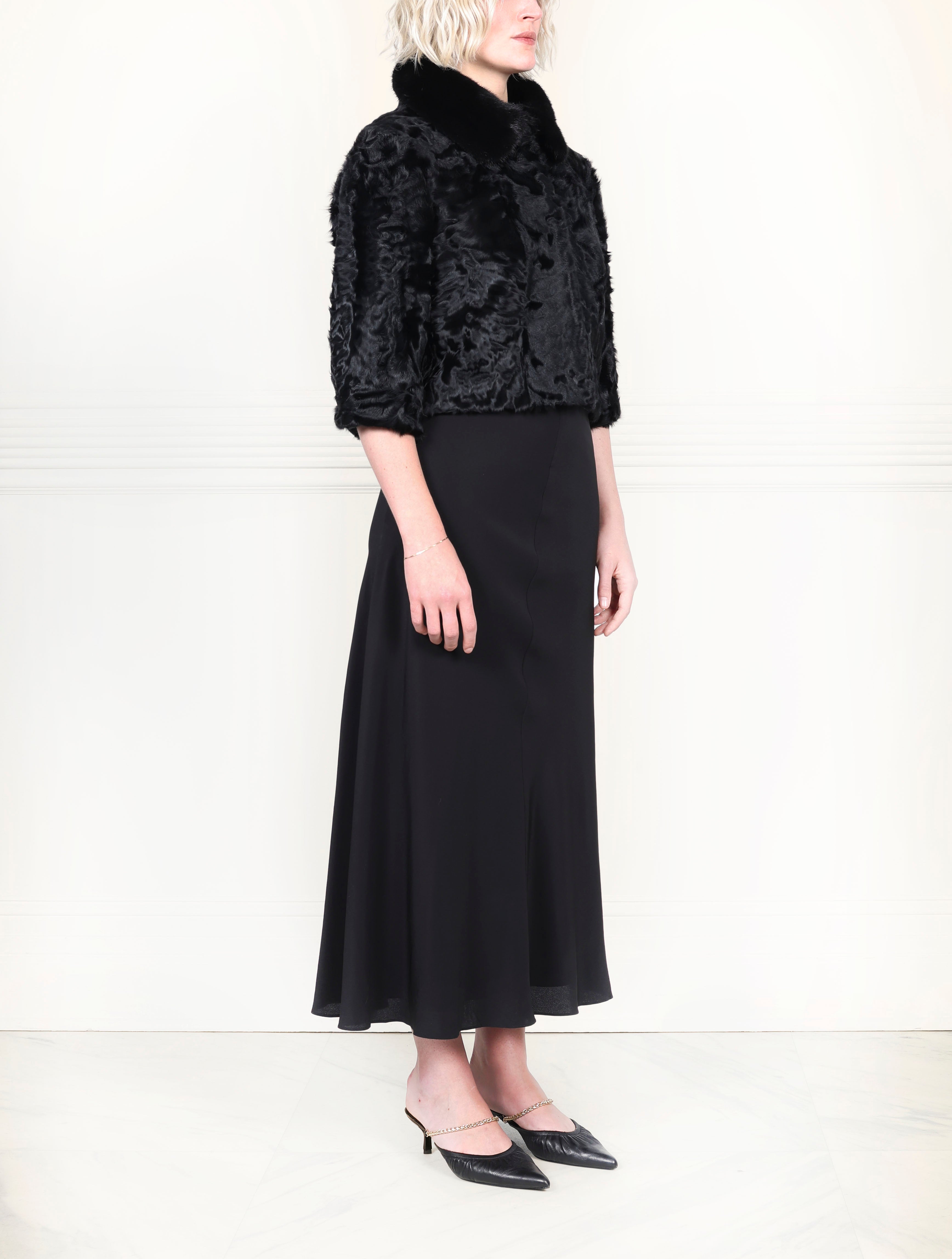 The Theo Crop Lamb and Mink Jacket