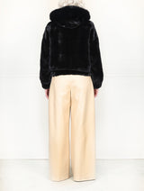 The Delilah Hooded Mink Bomber Jacket with Fox Trim