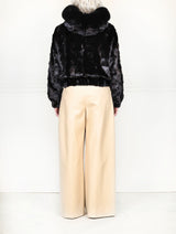The Delilah  Upcycled Mink Bomber Jacket with Fox Trim