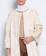 The Linden Swakara Lamb Coat in White