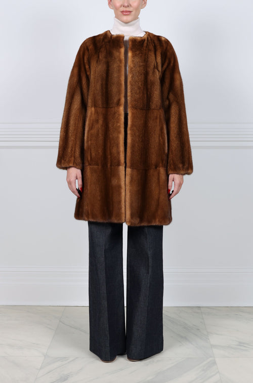 The Joan Dyed Whiskey  Mink Coat