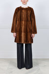 The Joan Dyed Whiskey  Mink Coat