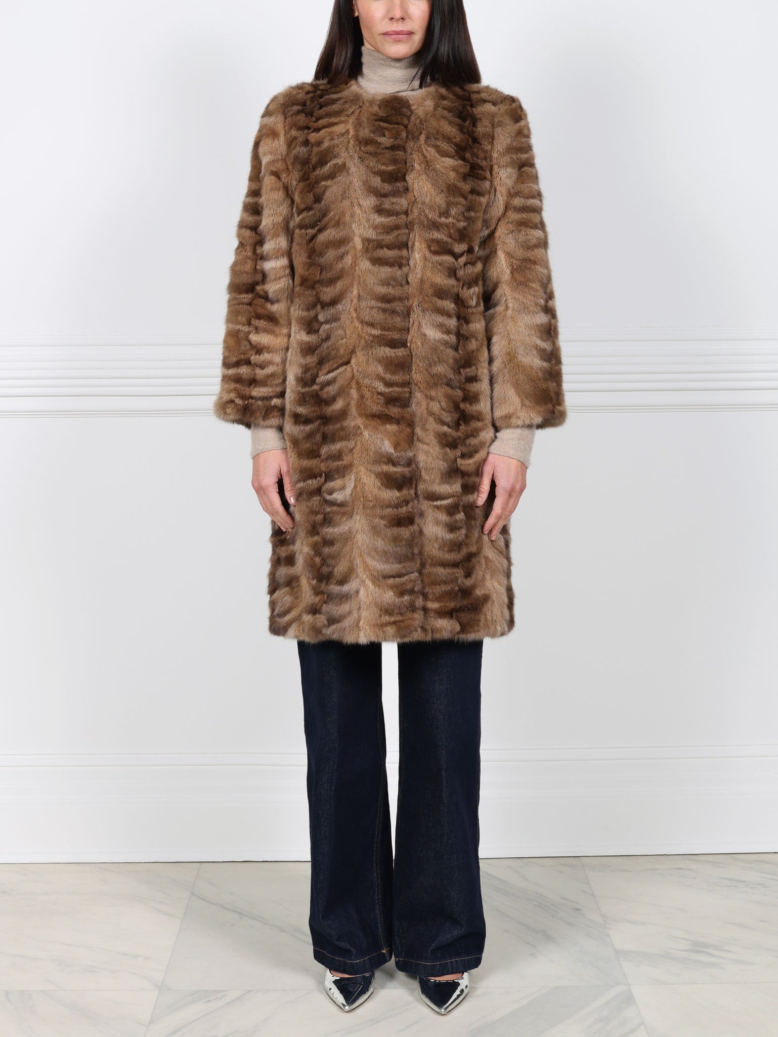 Upcycled Golden Sable Fur Coat