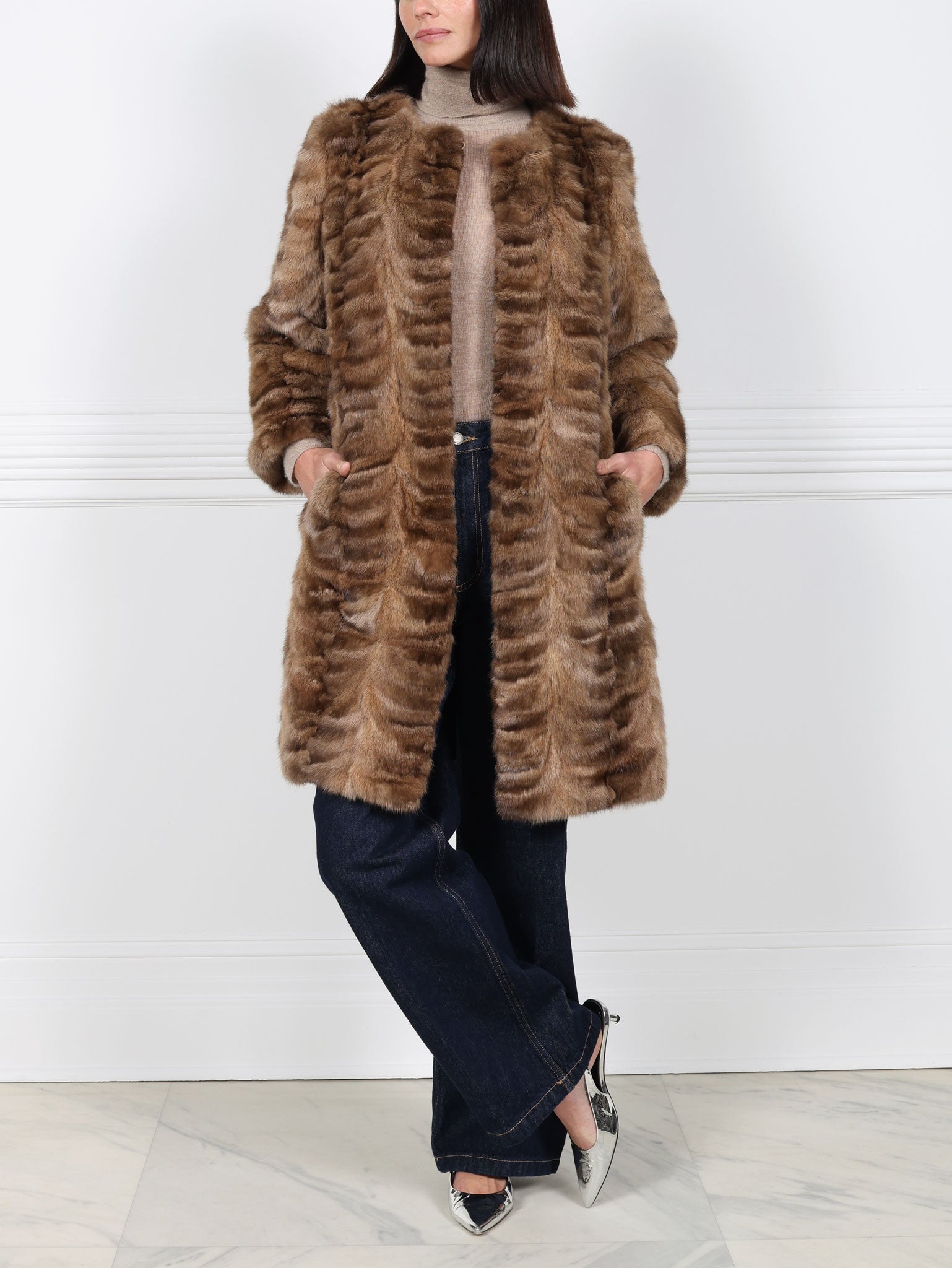 Upcycled Golden Sable Fur Coat