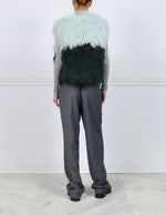 2292-MINT&DARK-GREEN-TWO-TONE-CURLY-SHEARLING-CREW-NECK-VEST-BACK