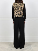 Leopard Print Upcycled Shearling Vest