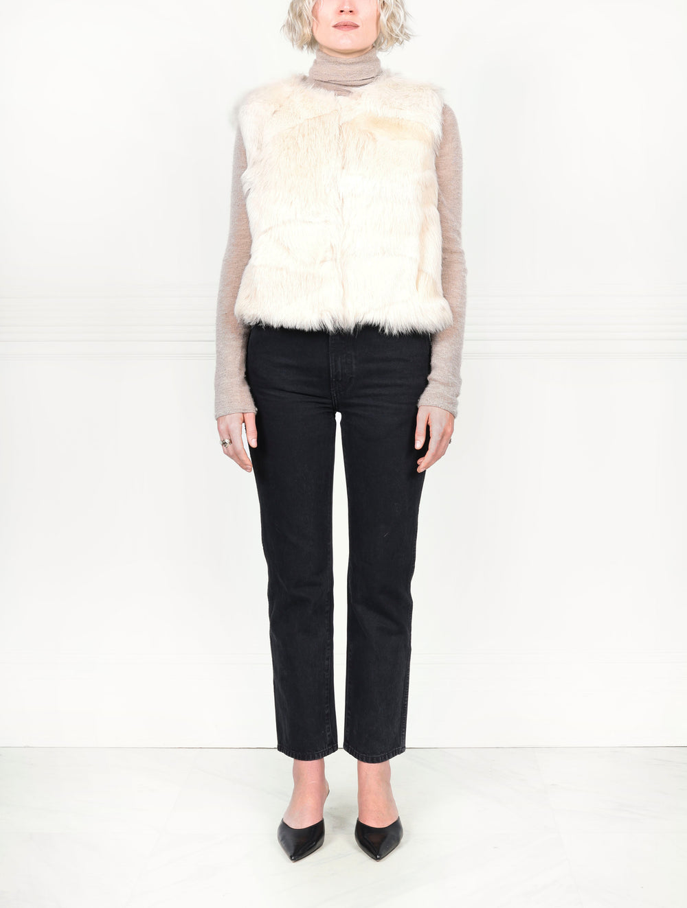 Upcycled Ivory Shearling Vest (NEW)