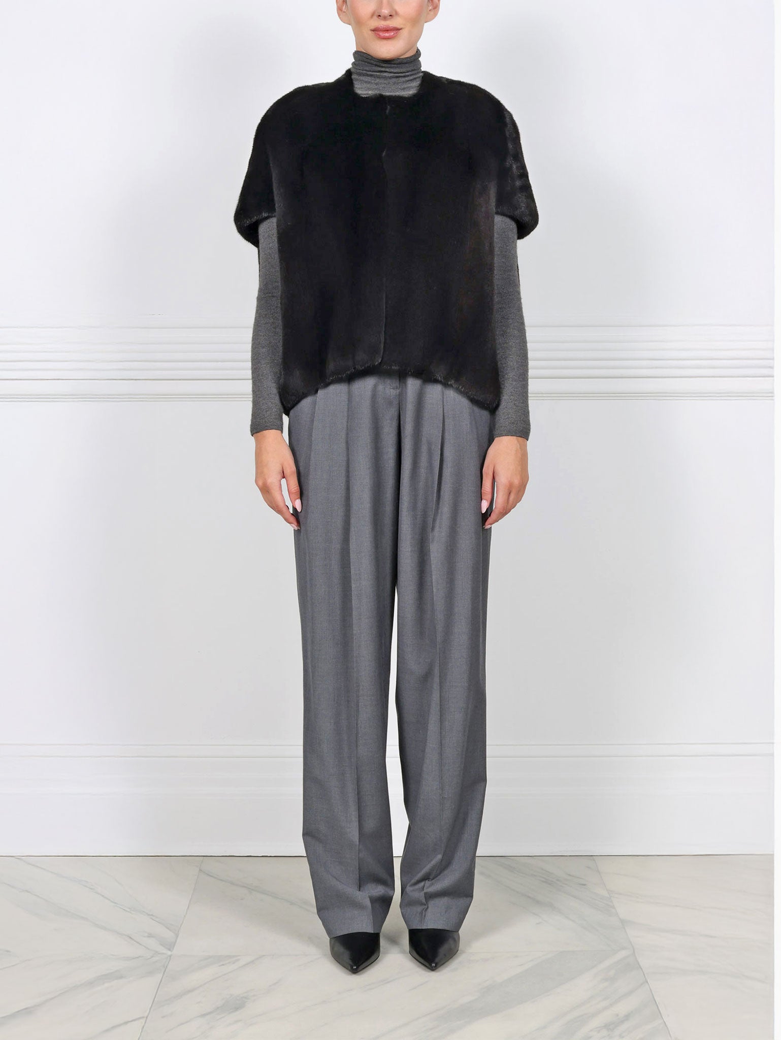 The Frances Mink Fur Cocoon Vest