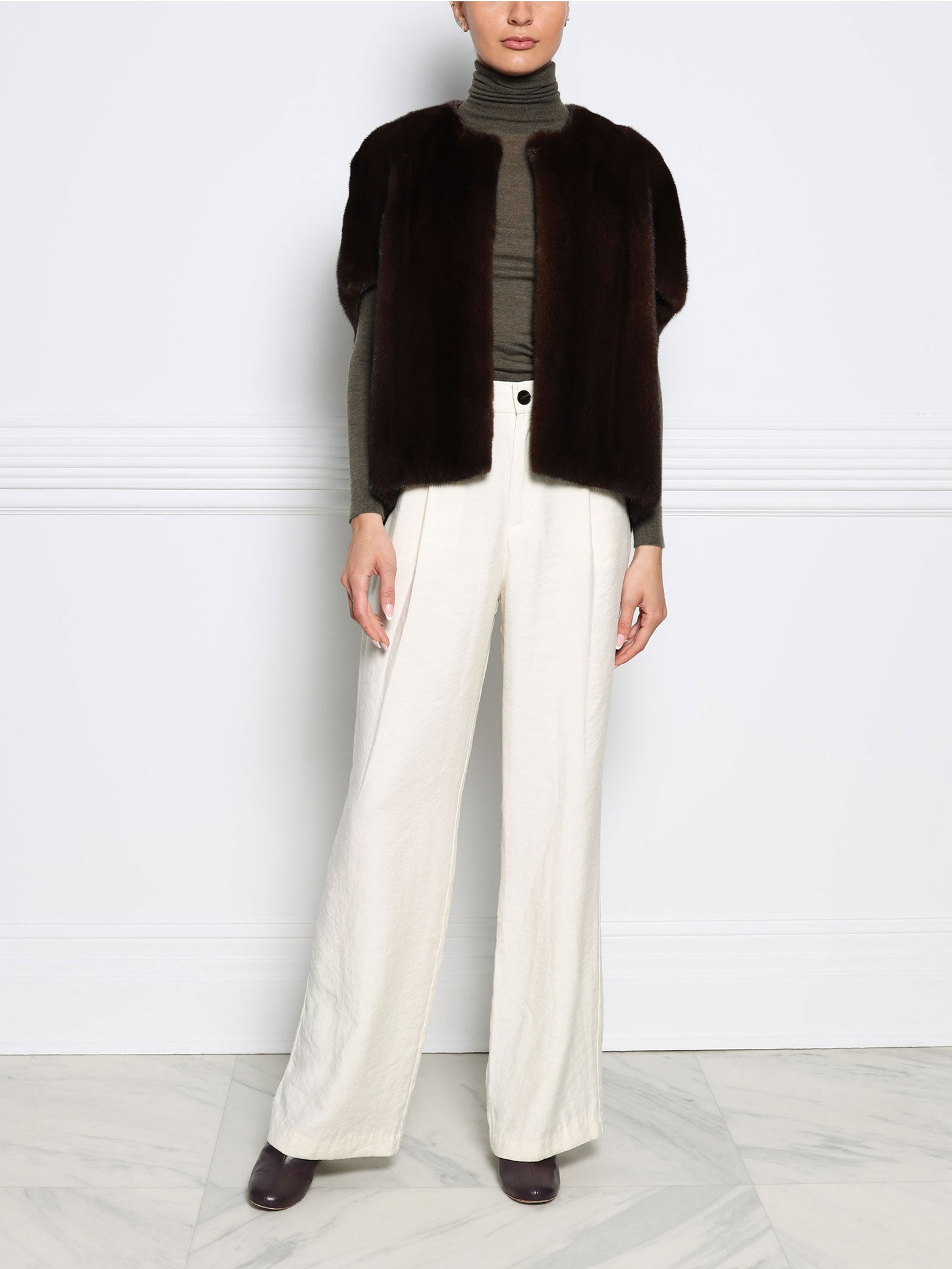 The Frances Mink Fur Cocoon Vest
