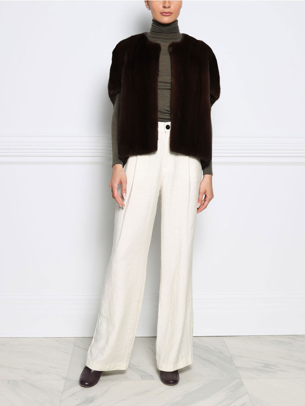 The Frances Mink Fur Cocoon Vest