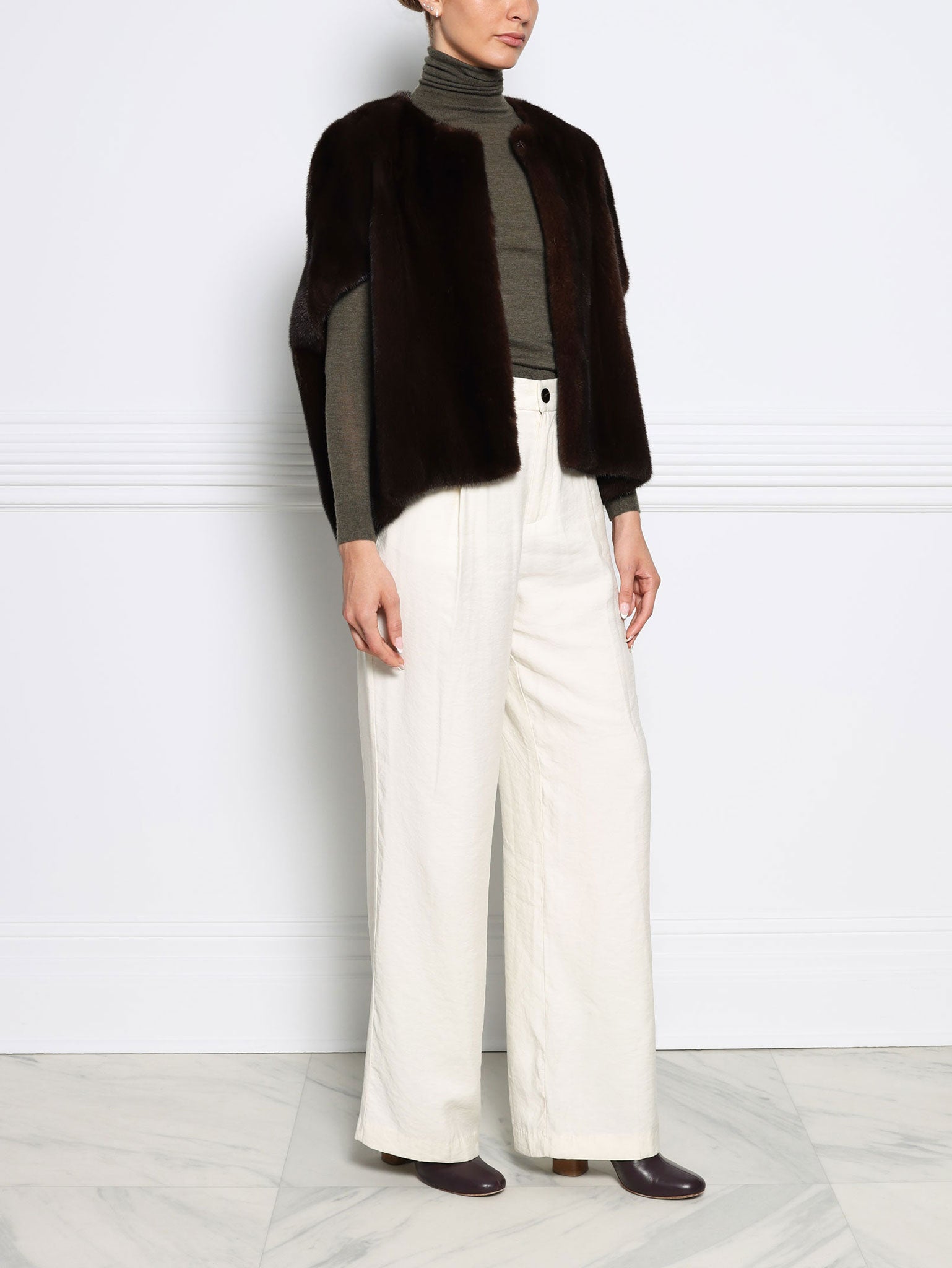 The Frances Mink Fur Cocoon Vest