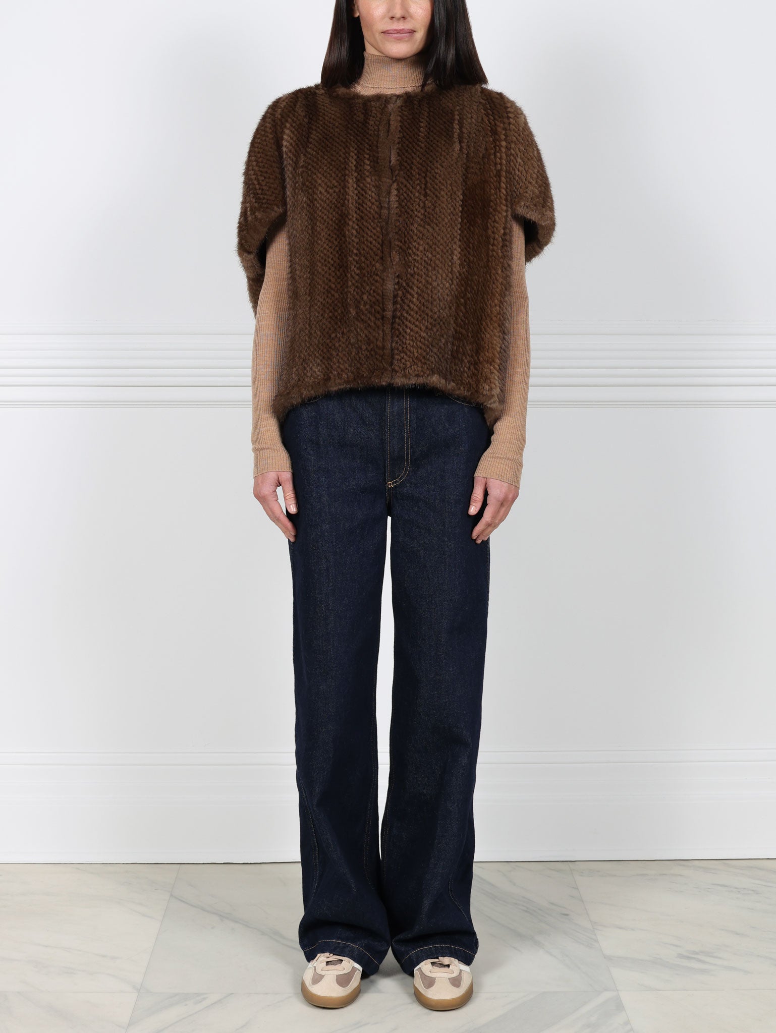The Frances Knitted Mink Fur Cocoon Vest