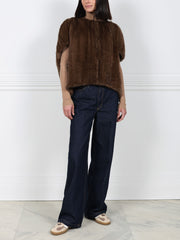 The Frances Knitted Mink Fur Cocoon Vest