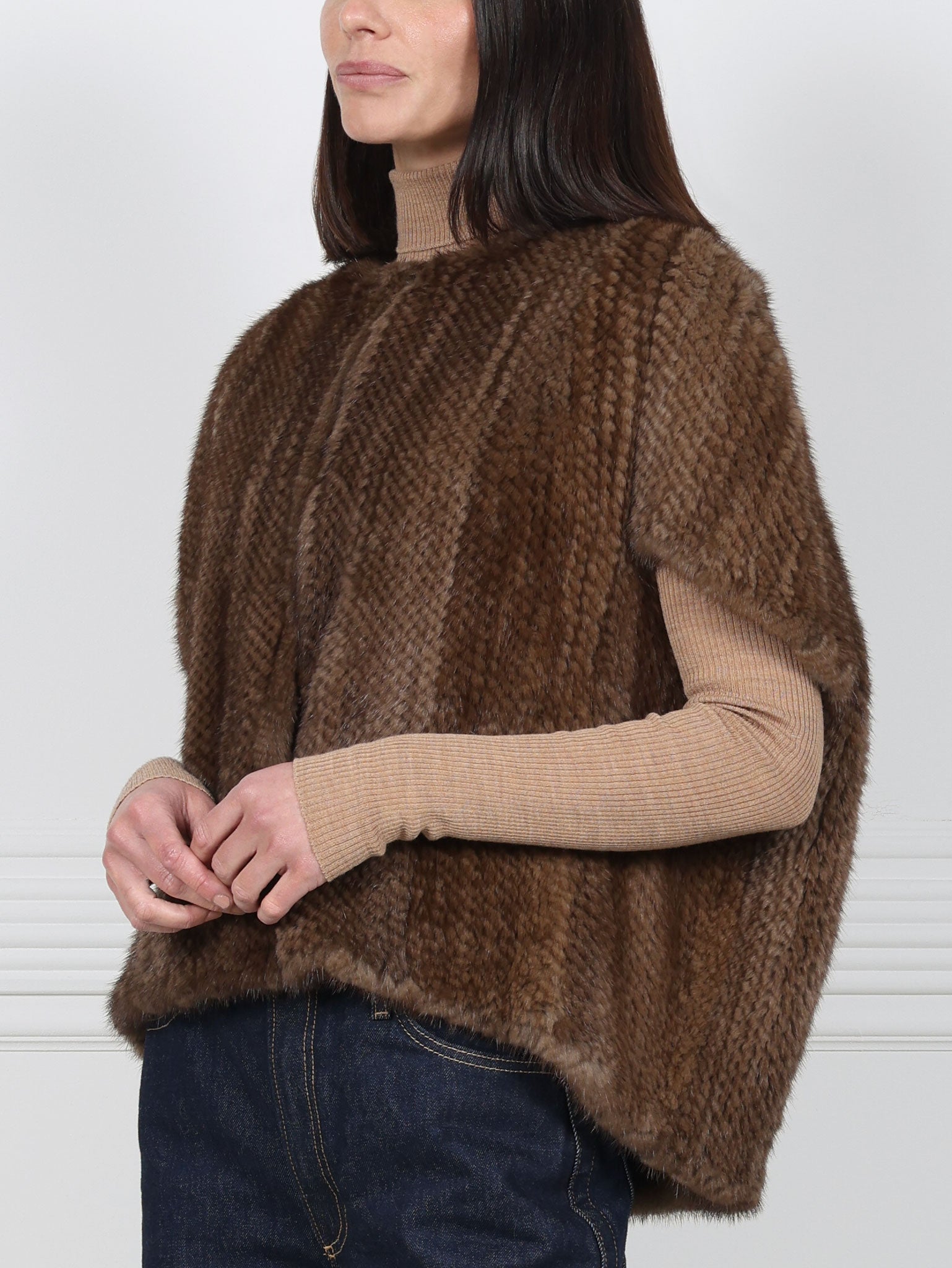 The Frances Knitted Mink Fur Cocoon Vest