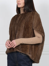 The Frances Knitted Mink Fur Cocoon Vest