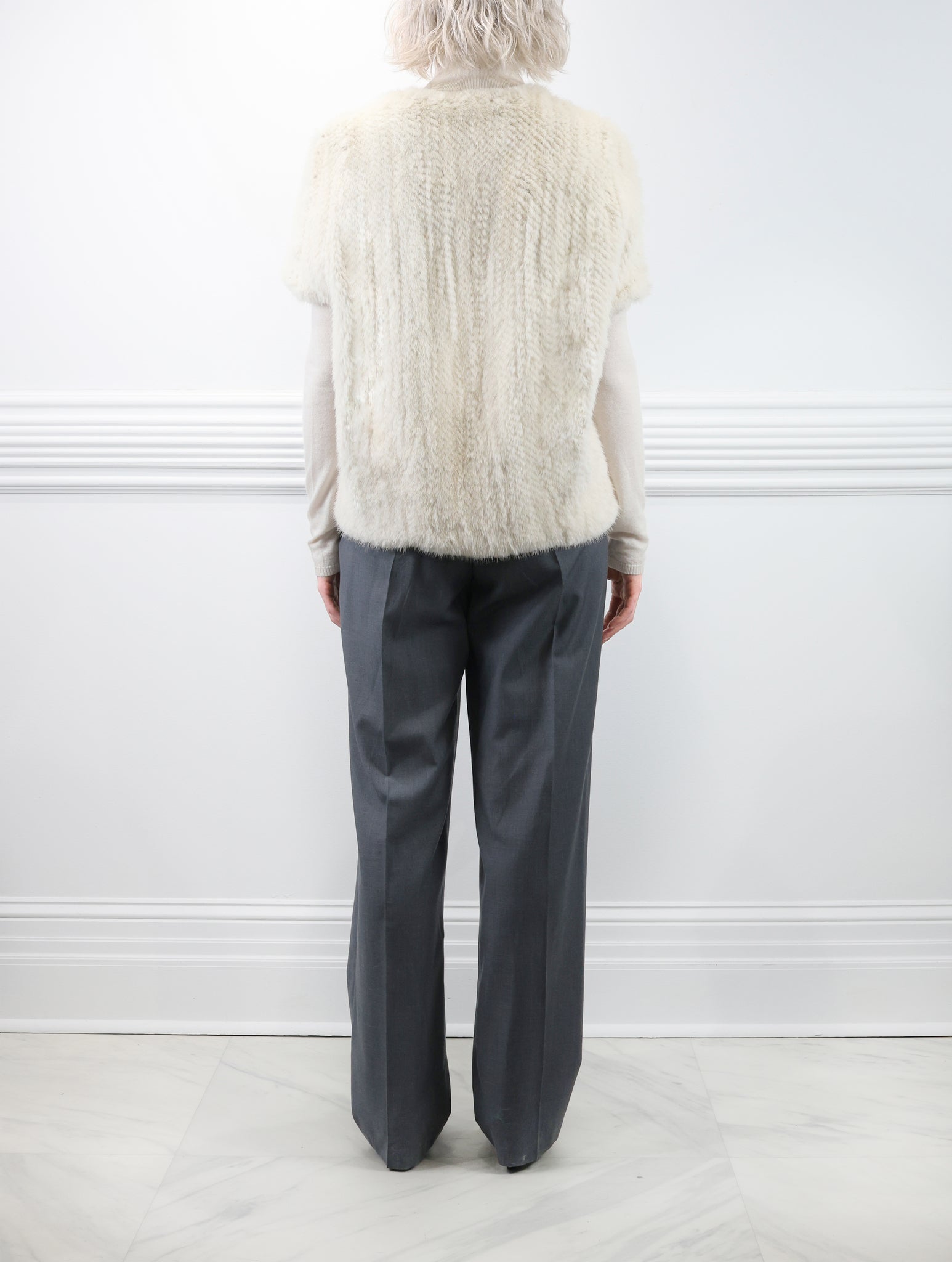 The Frances Knitted Mink Fur Cocoon Vest