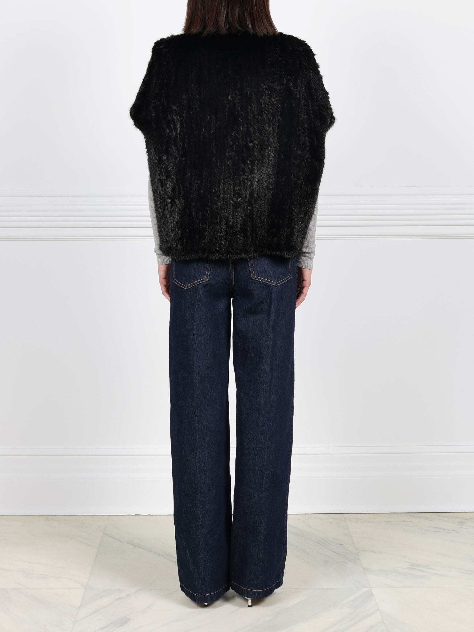 The Frances Knitted Mink Fur Cocoon Vest