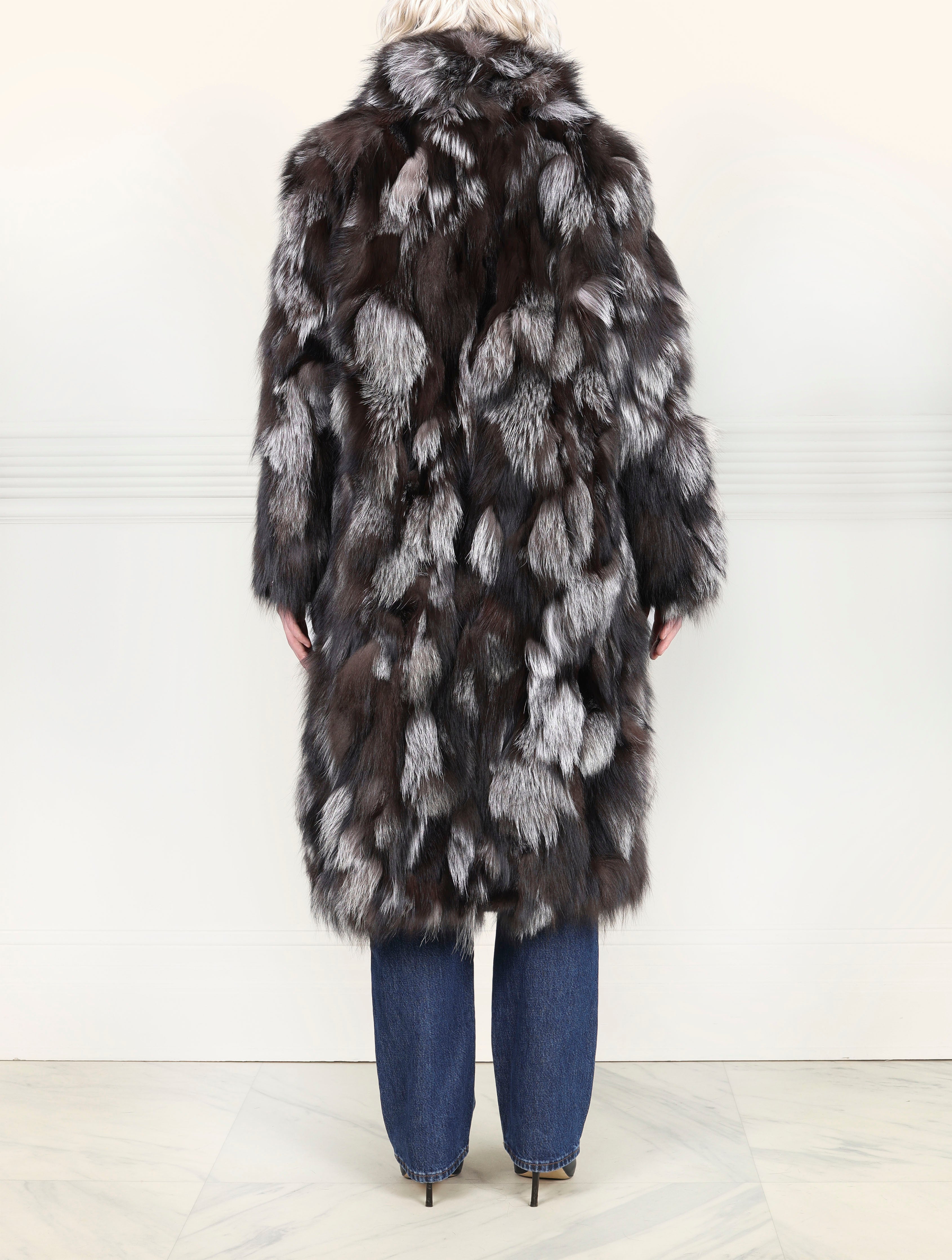 Upcycled Patchwork Fox Fur Coat