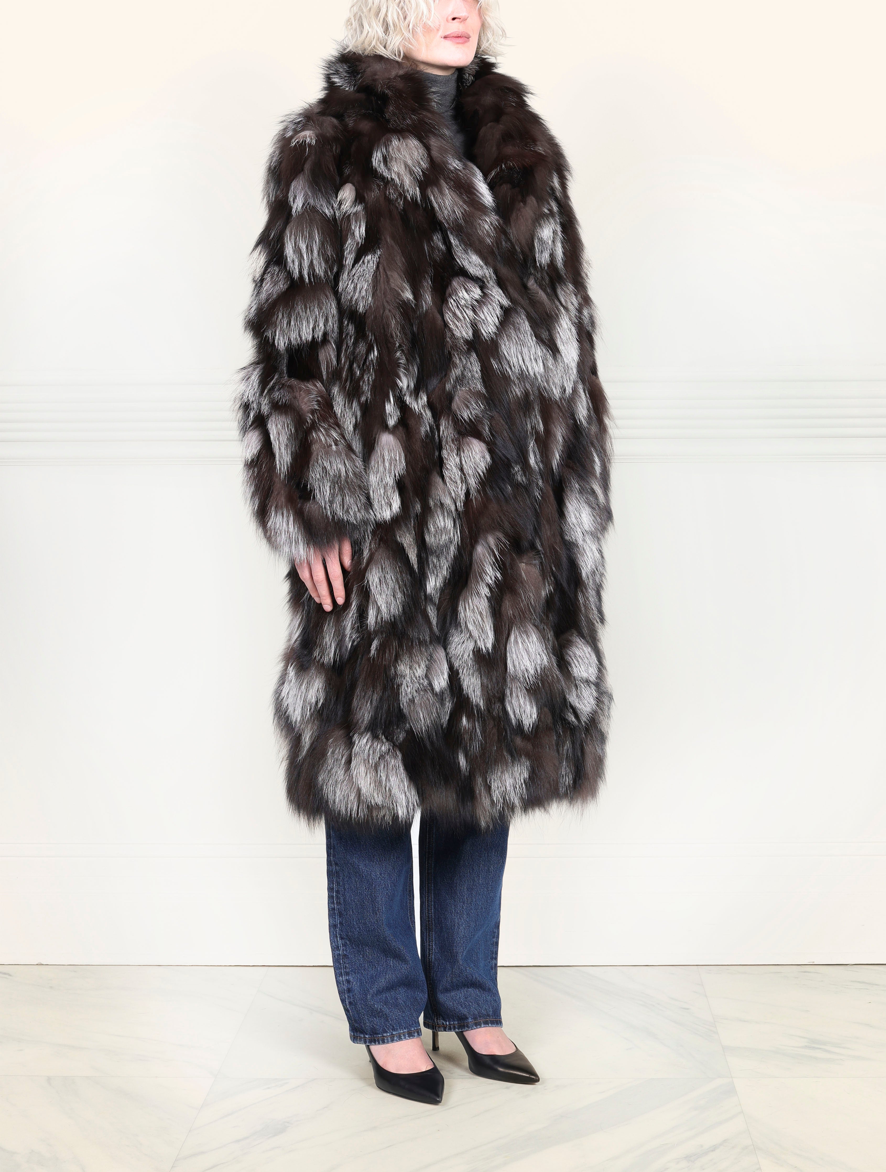Upcycled Patchwork Fox Fur Coat