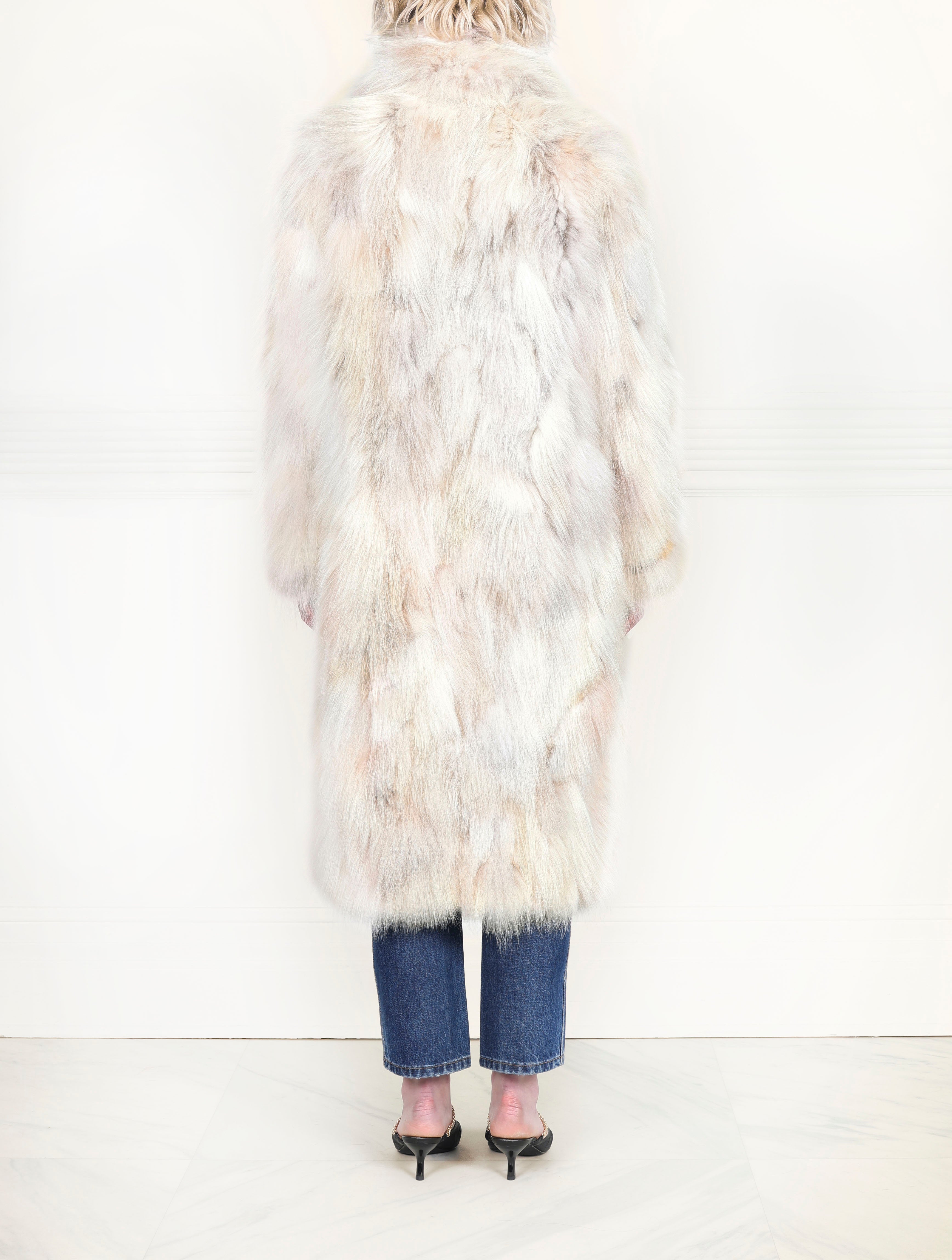Upcycled Patchwork Coyote Fur Coat