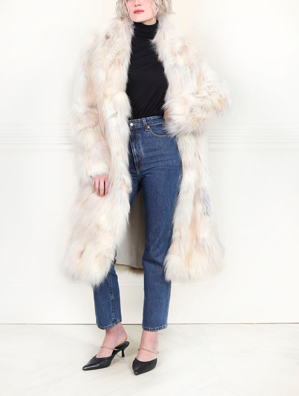 Upcycled Patchwork Coyote Fur Coat