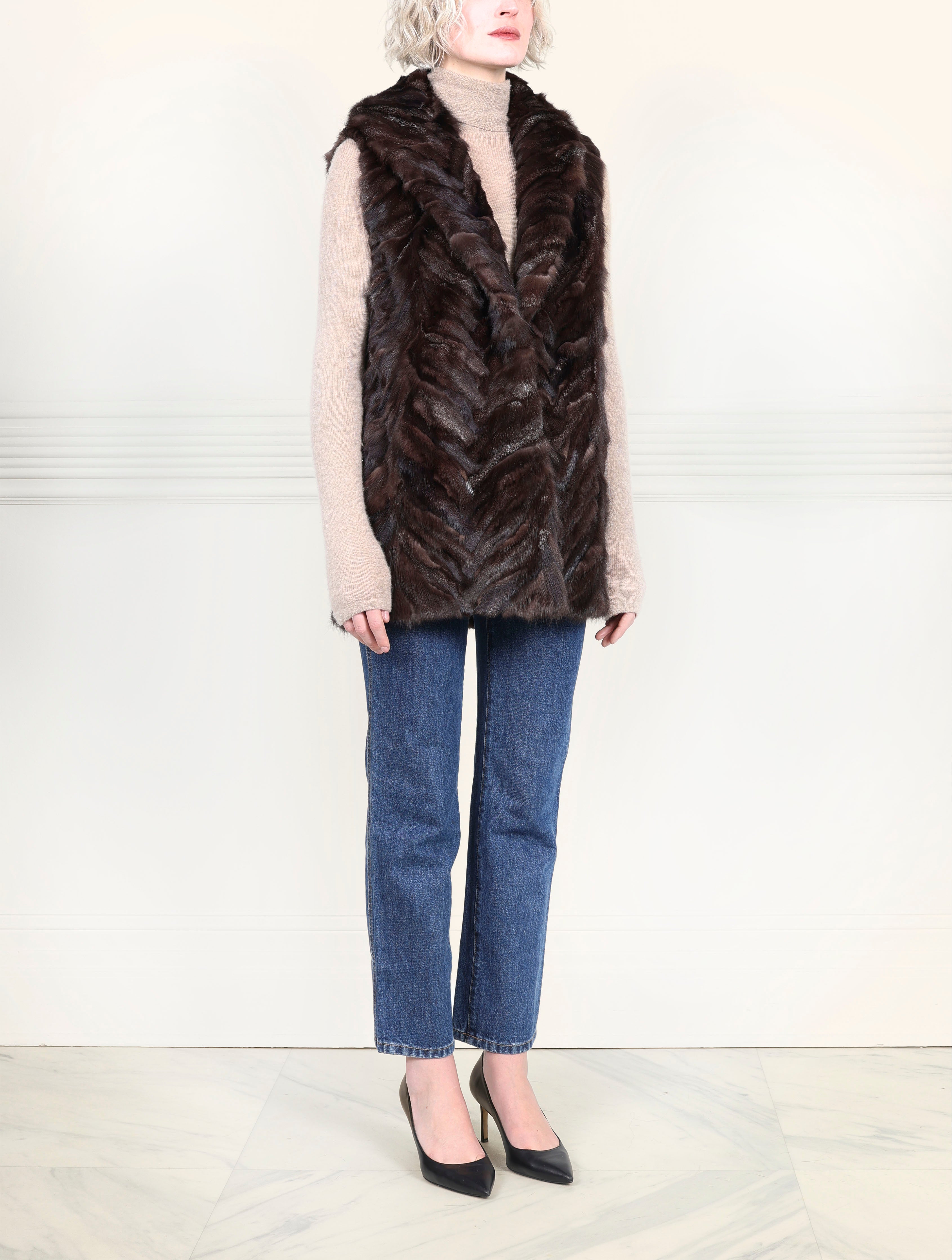 Fox Fur Upcycled Vest