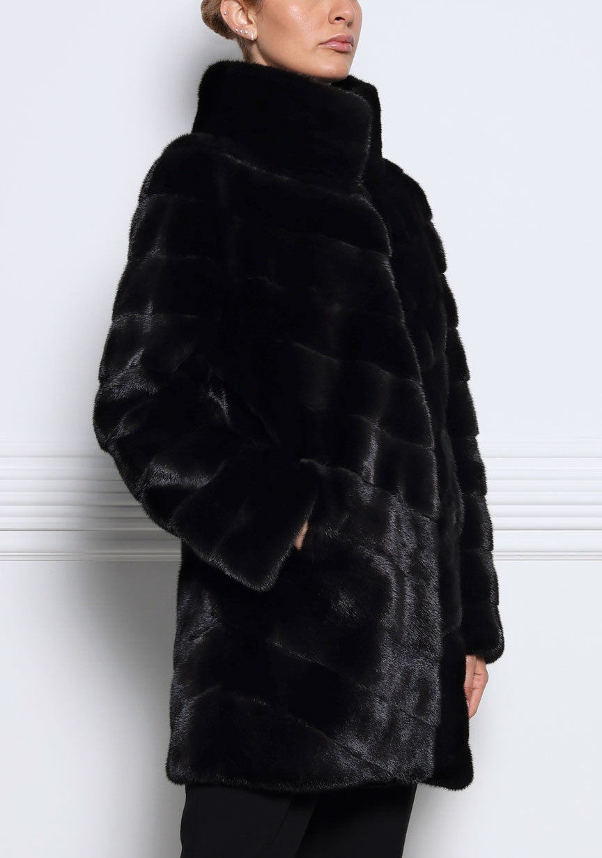 2481-BLACK-DIAGONAL-MINK-COAT-FUNNEL-COLLAR